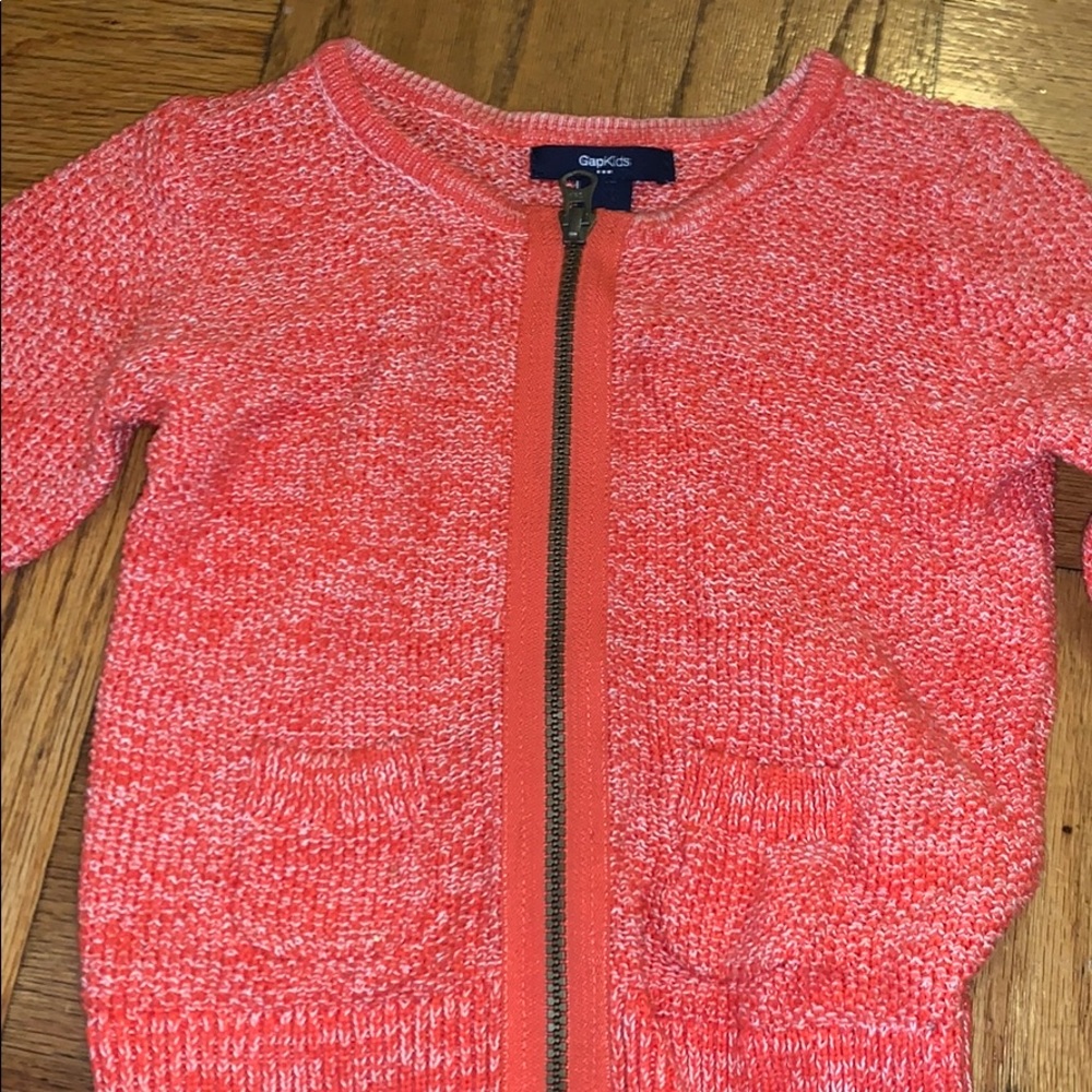 Coral and white gap sweater